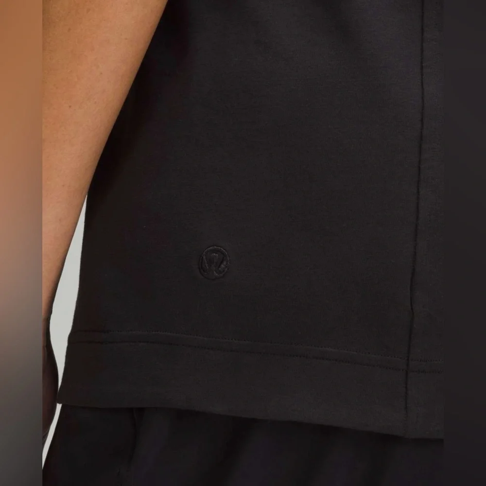 Lululemon Long Cotton Crewneck Tank Top in Black